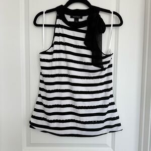 WHITE HOUSE BLACK MARKET | striped halter top with tie detail
